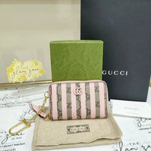Load image into Gallery viewer, GUCCI Love Parade Striped Zip Around Card Case Coin Purse