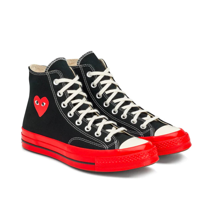 Play Converse Sneakers (Black / Red sole)
