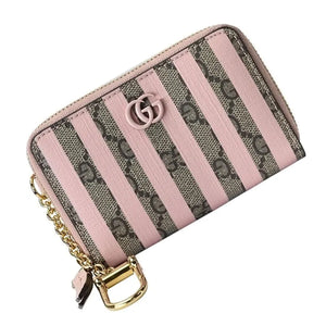 GUCCI Love Parade Striped Zip Around Card Case Coin Purse