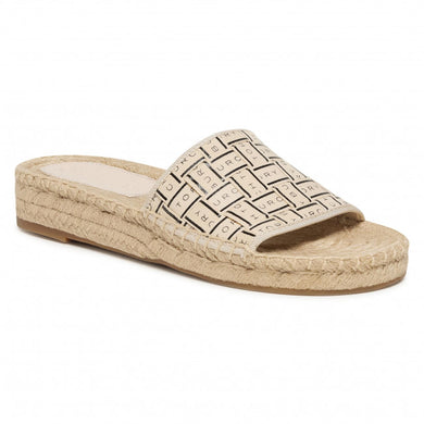 Ribbon Espadrille Slide (Cream)