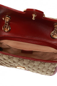 GG Marmont Canvas Mini Flap Bag (Ebony/Cherry Red)