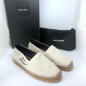 Canvas Logo Espadrilles (Ecru Beige)