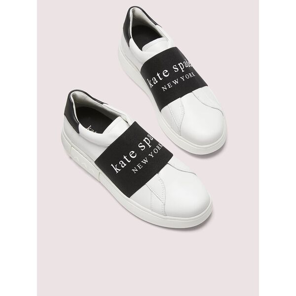Kate Spade White Leather Sneakers | White and gold sneakers, White leather  sneakers, White leather