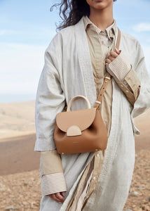 Numéro un nano leather crossbody bag Polene Camel in Leather - 33692201