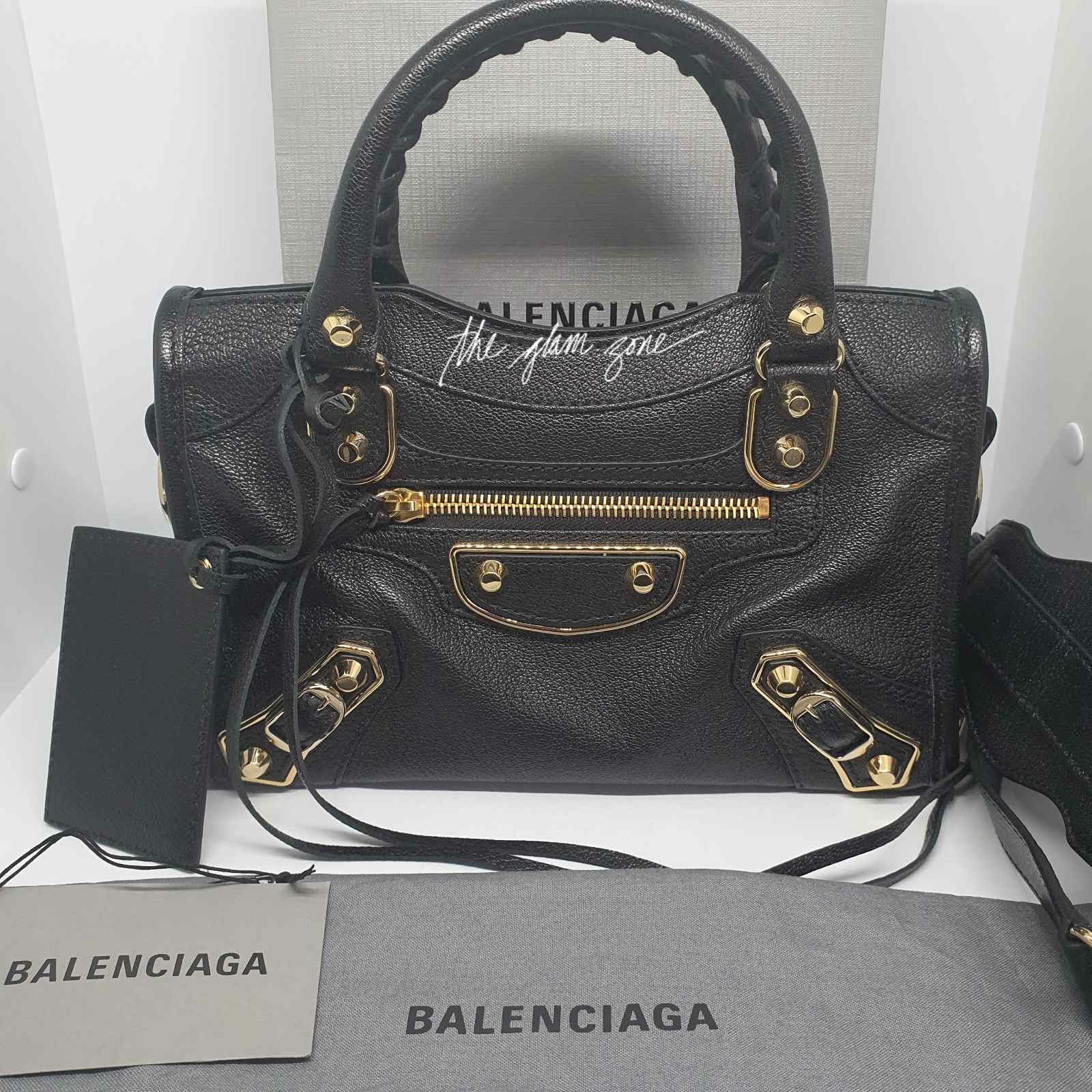 Balenciaga Classic City S Balenciaga bag with logo strap Nude Gold har   mivgarvge