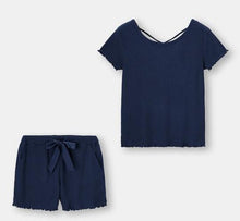 Load image into Gallery viewer, GU Japan Brand Ribbed Cotton Lounge Wear Set (Shirt and Shorts)