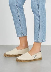 Canvas Logo Espadrilles (Ecru Beige)