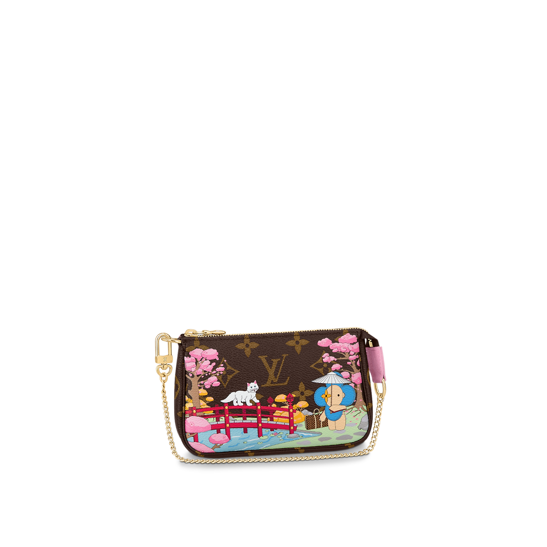 LOUIS VUITTON Monogram 2021 Christmas Animation Japanese Garden Mini  Pochette Accessories Wisteria Pink 922196