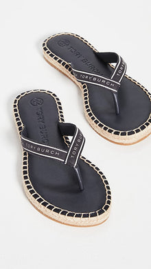 Ribbon Espadrille Thong Slippers